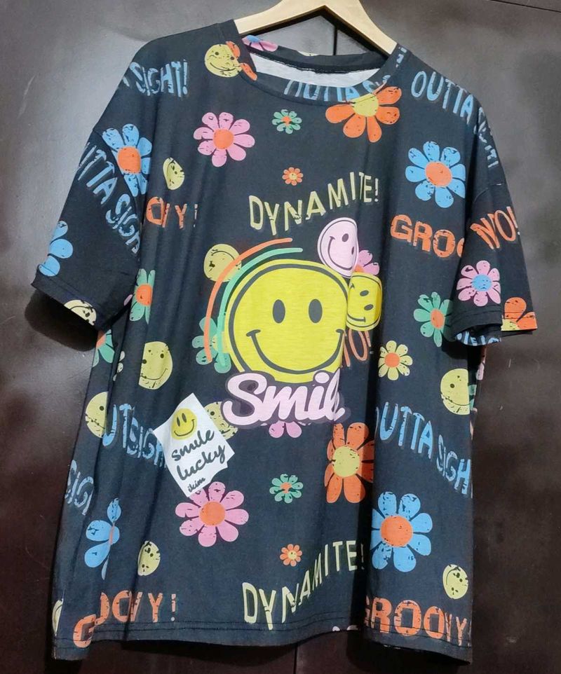 Multi Floral Printed T-shirt For 42 Chest