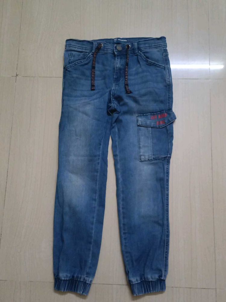 Stylish Blue Denim Cargo Pants