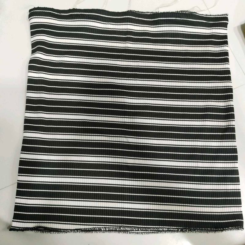 Strip Tube Top with transparent adjustable strap