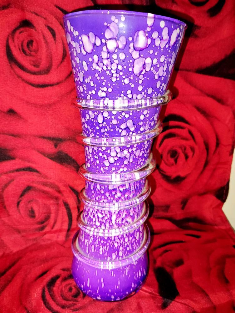 Purple &amp; White Art Glass Vase