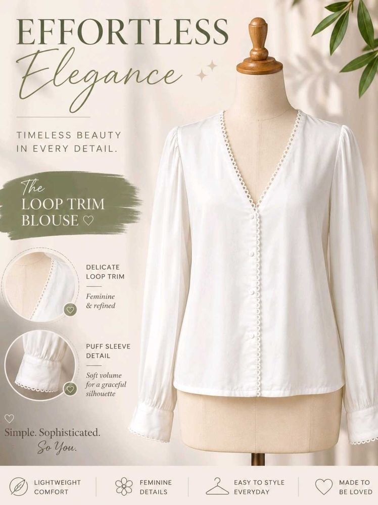 Chic White V-Neck Top