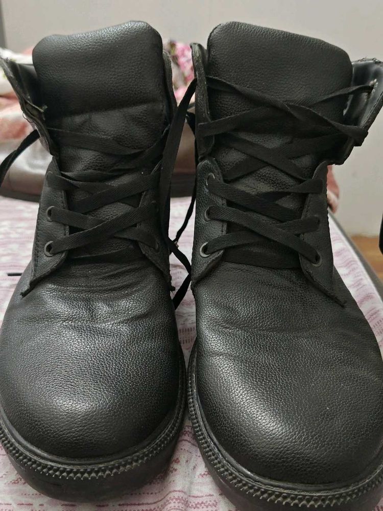 Stylish Black Combat Boots