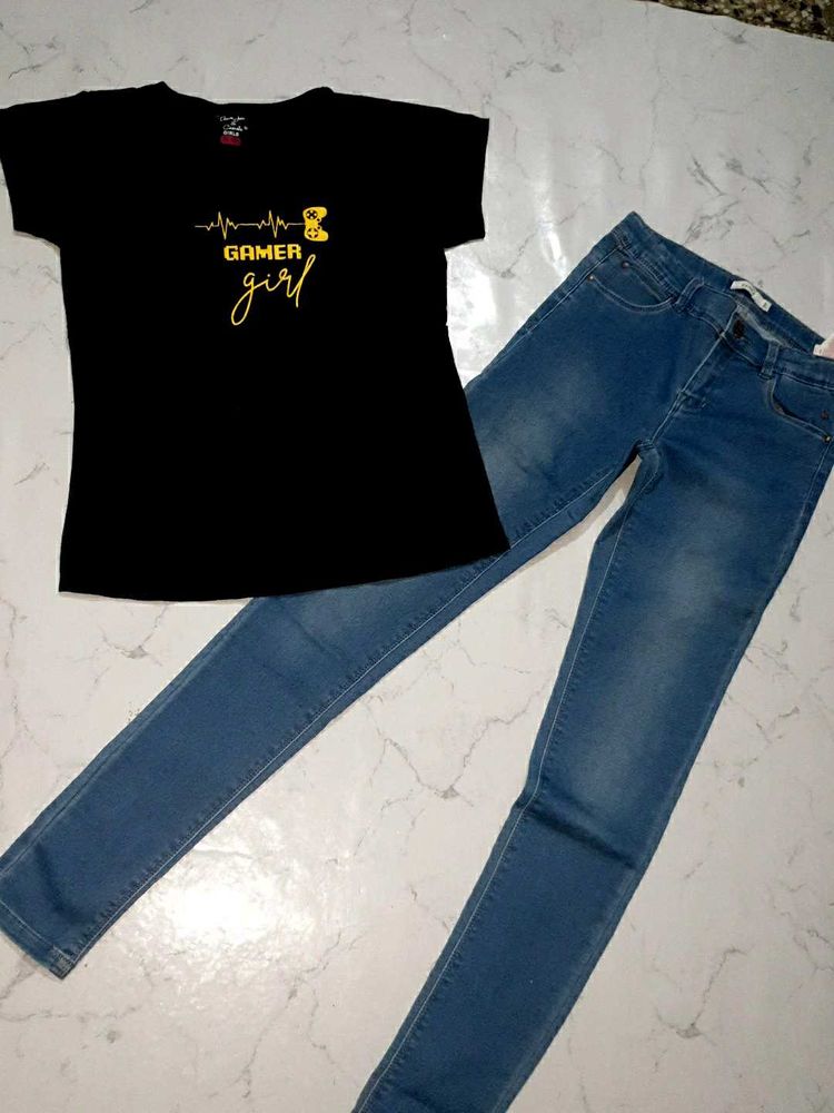 Gamer Girl T-Shirt &amp; Jeans Set 10-12 y