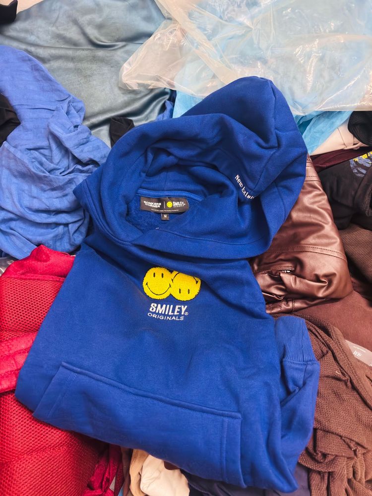 Bonkers Smiley Royal Blue Hoodie (Never