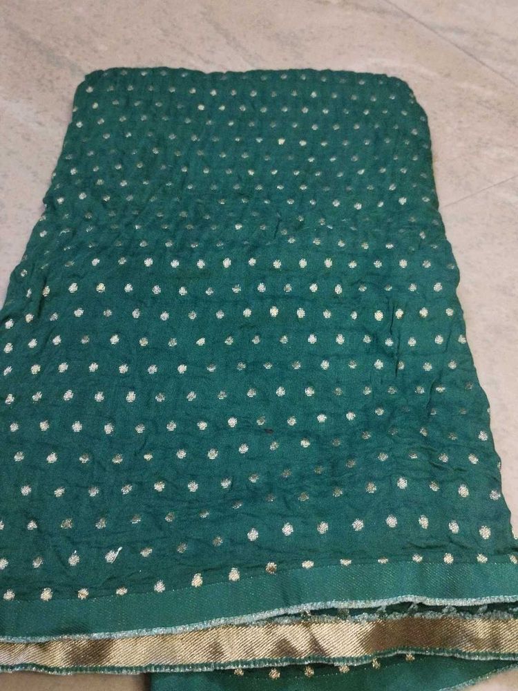 Green Bandhani Dress Material
