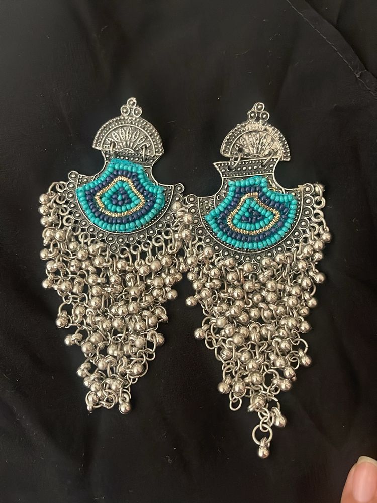 Blue Pearls Silver Earrings