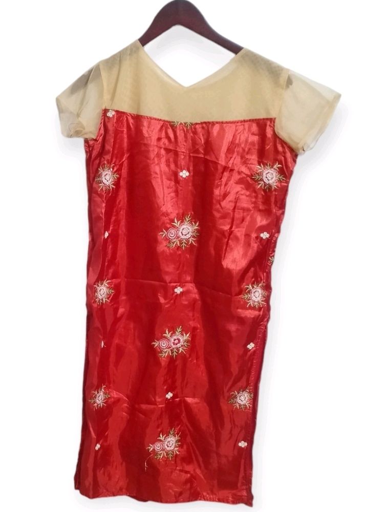 Red Embroidered Dress