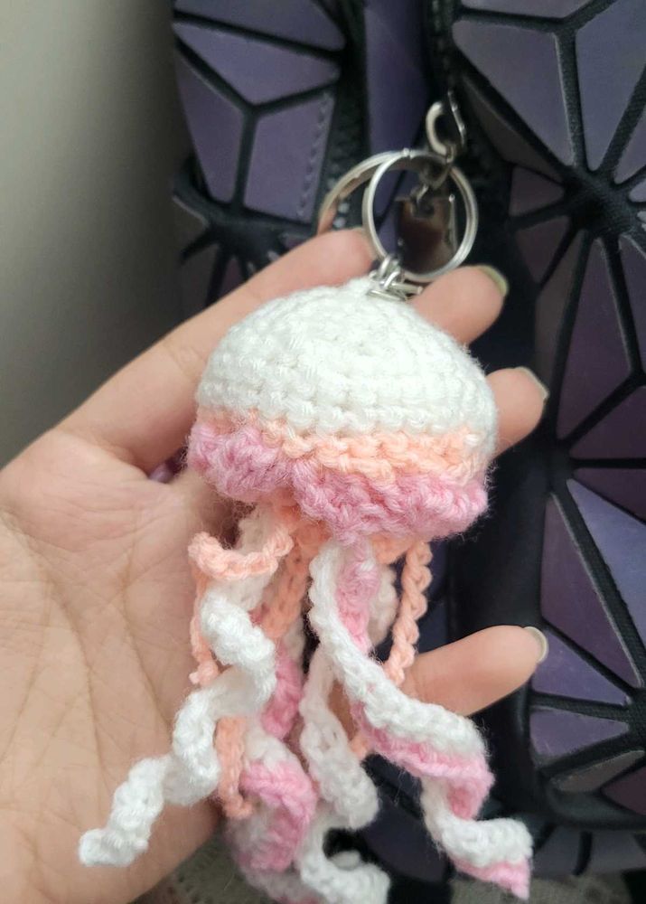 Crochet Jellyfish Keychain