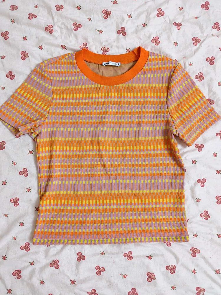 Zara Retro Striped T-Shirt