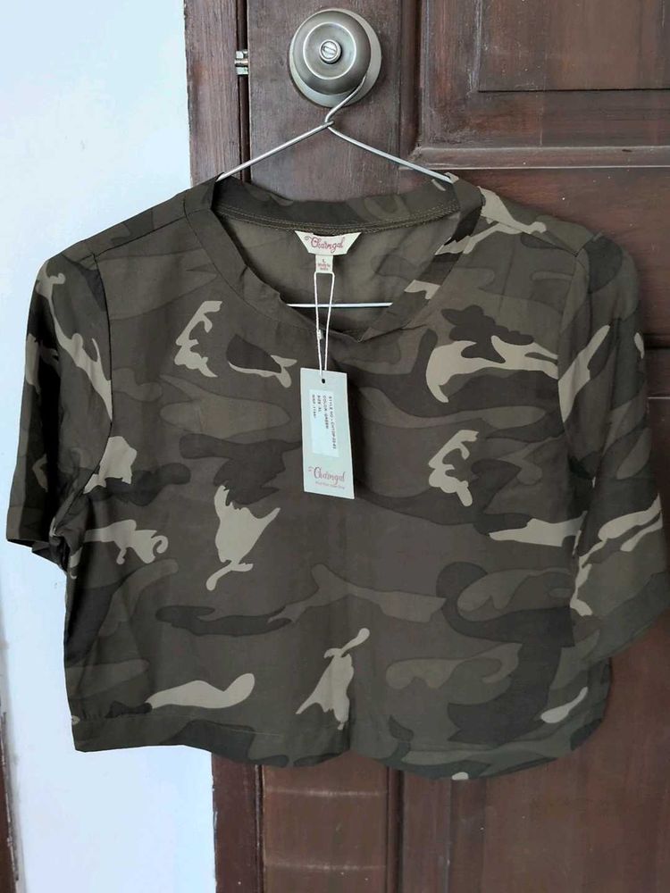 Camouflage Cropped T-Shirt