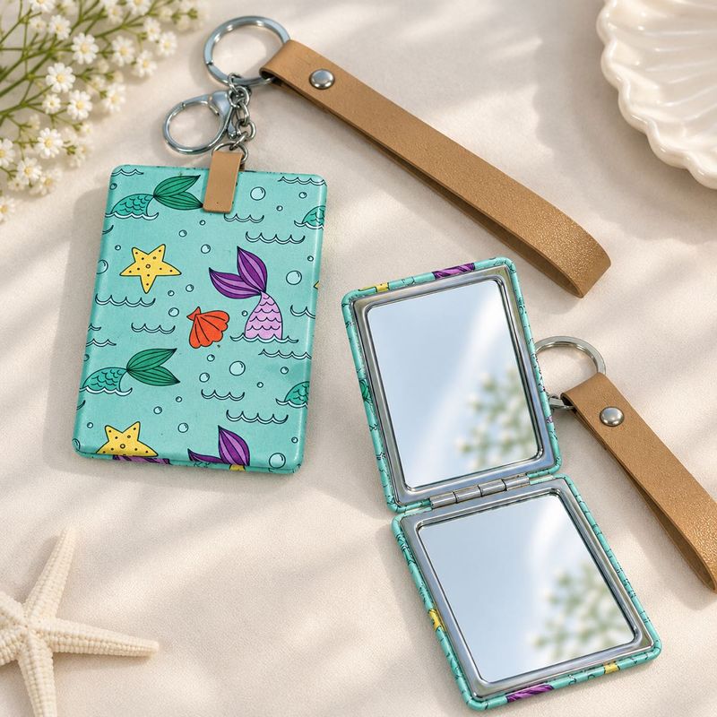 Mermaid Pocket Mirror with strap