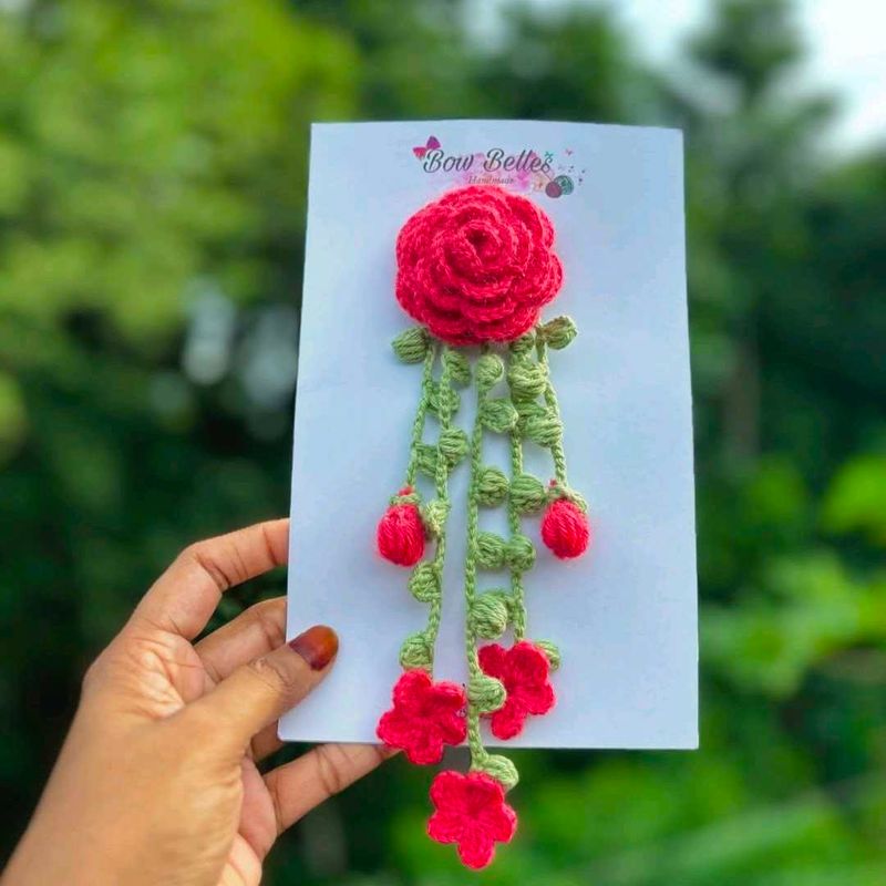 Handmade Crochet Flower Hair Clip