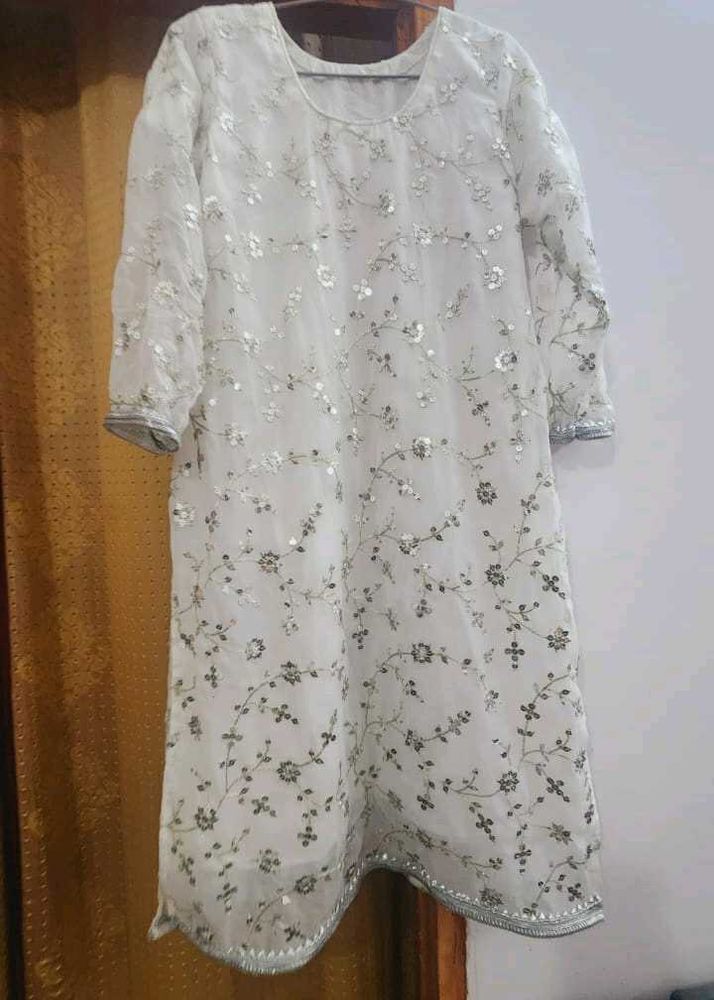 White Dress Sequence 2piece Dreas