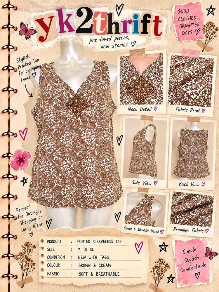 Stylish Printed Sleeveless Top