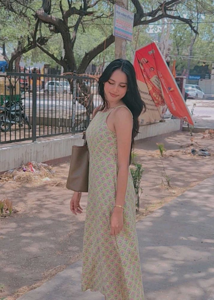 Green Floral Maxi Dress