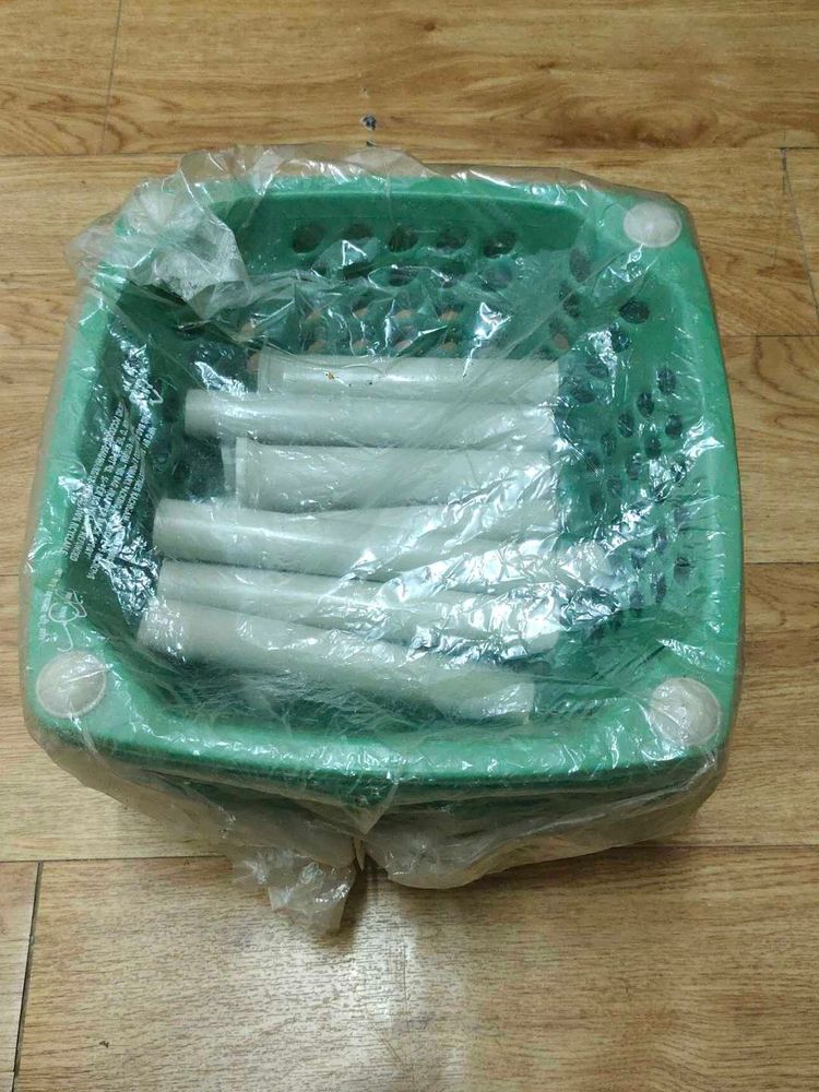 Green Plastic Storage Basket stand organizer (ref