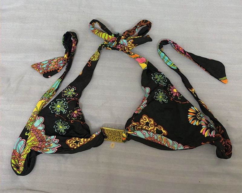 Vibrant Floral Print Bikini Top