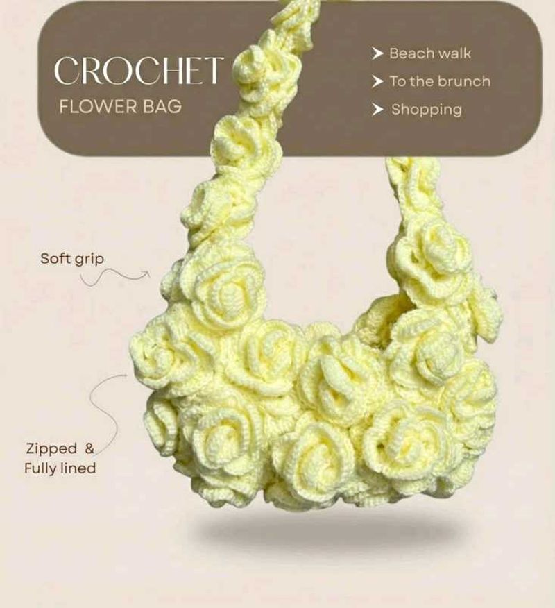 Crochet Flower Shoulder Bag