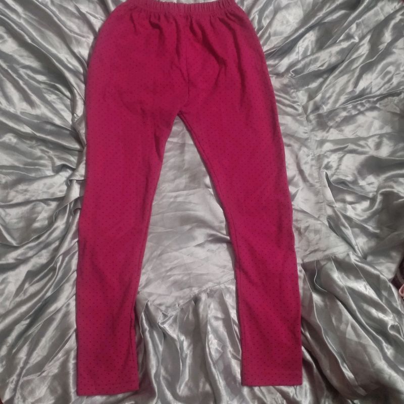 Hot Pink Leggings With Polka Dots(Kids)