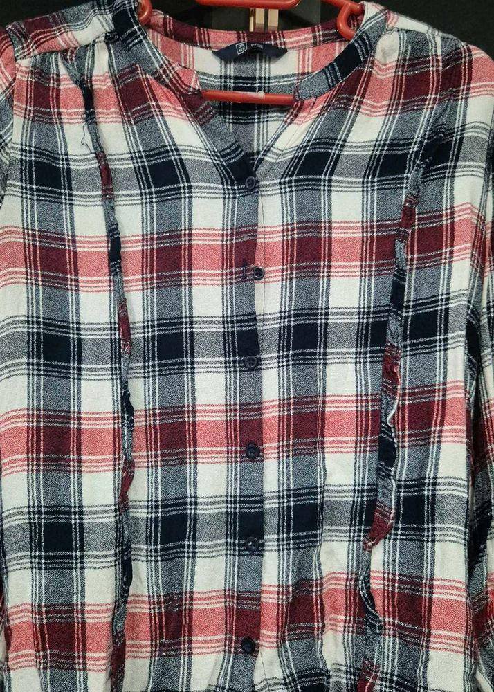DNMX - Cozy Plaid Button-Up Shirt