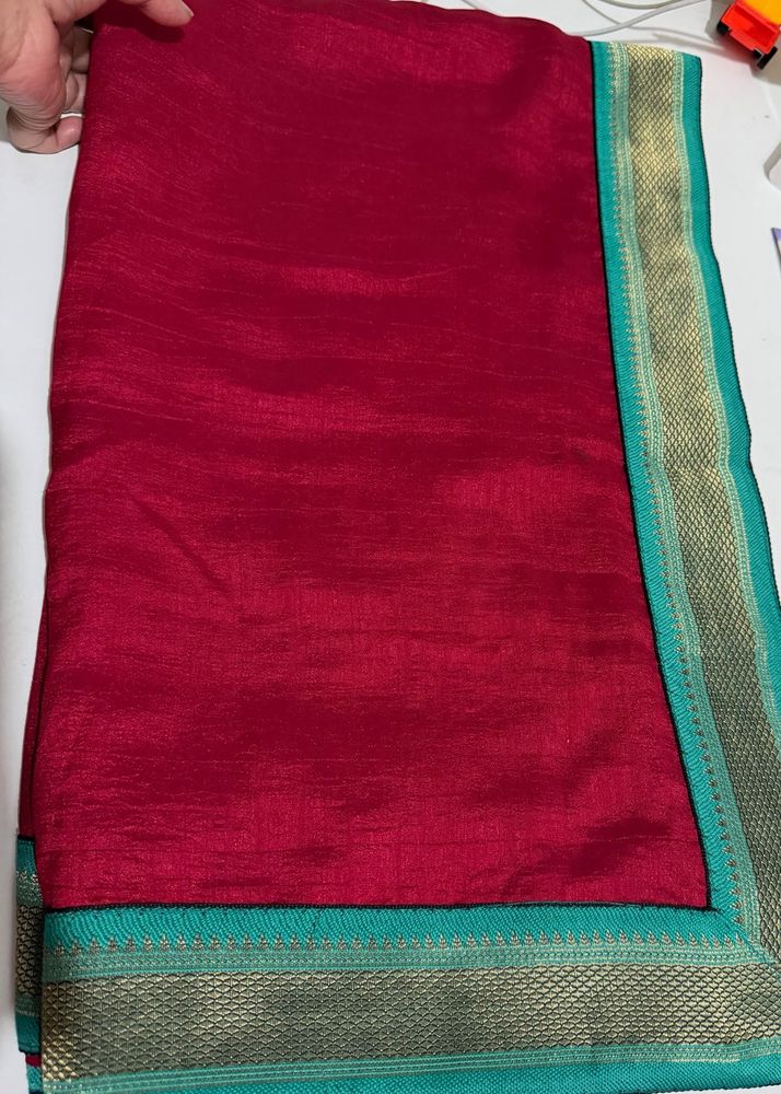 red saree green border