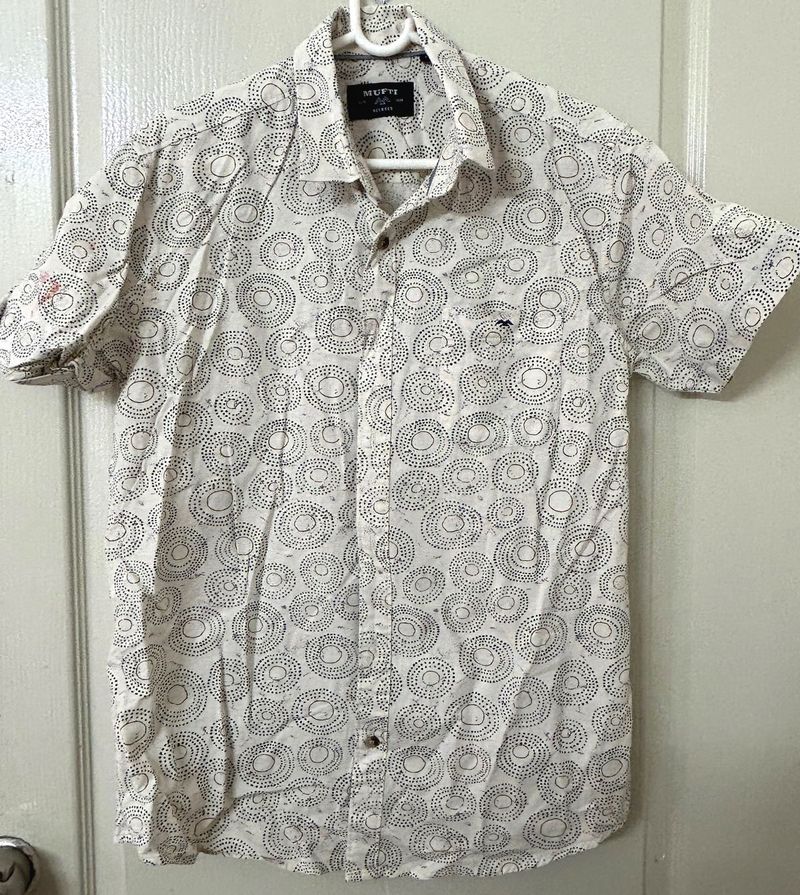 Mufti Short Sleeve Patterned Shirt