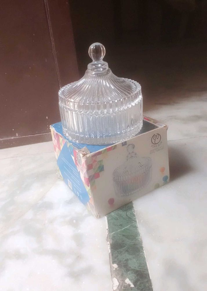 Elegant Crystal Candy Jar with Lid