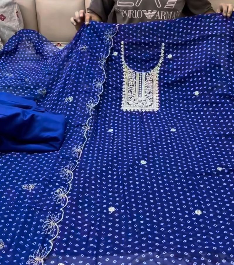Royal Blue Embroidered Kurta Set