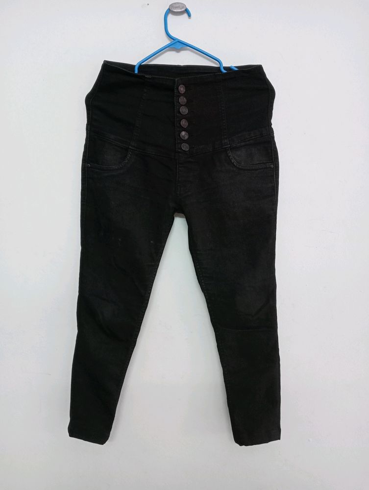 High Waisted Black Jeans