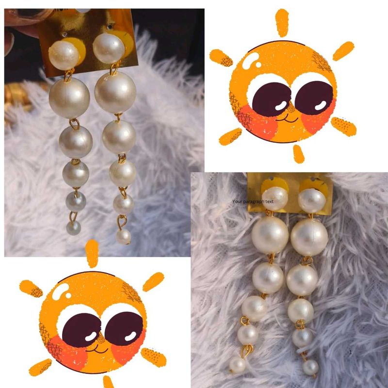 Pack Of 1 Pearl Long Earrings