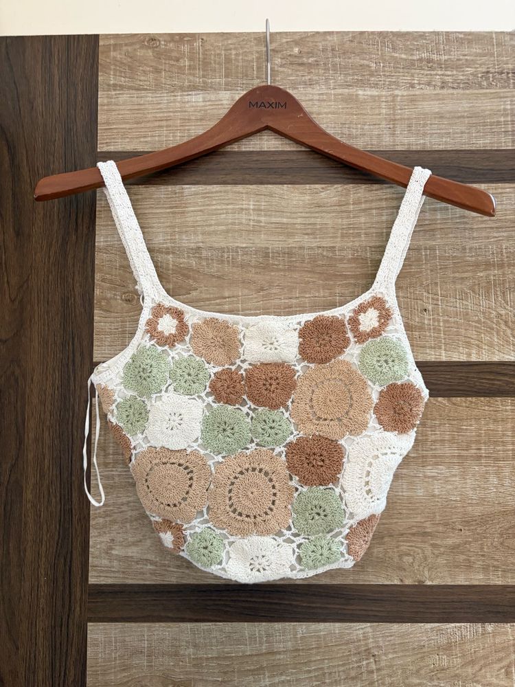 Crocheted Floral Tank Top