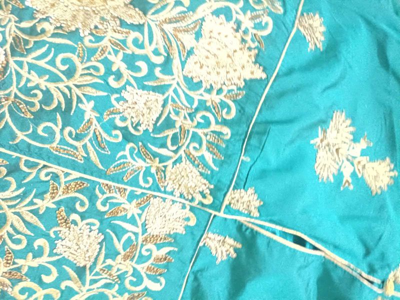 Embroidered Teal Kurta set