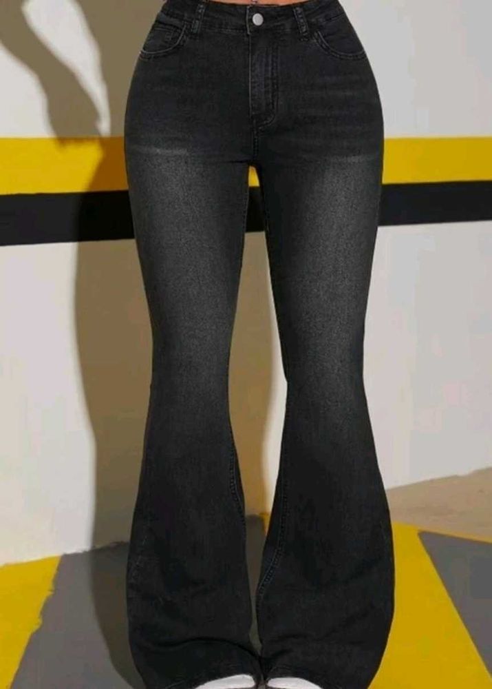 Flared Black Denim Jeans
