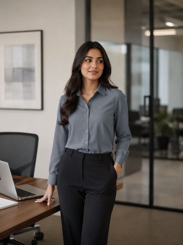 Classic Grey Button-Up Shirt