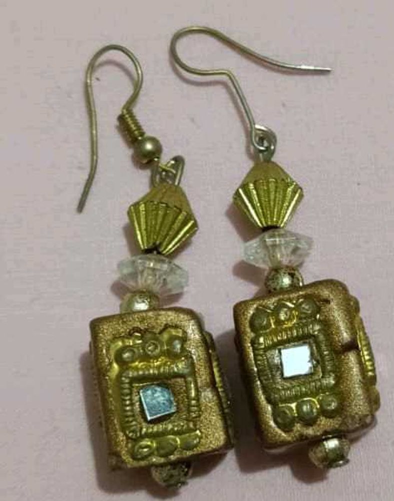 Unique Gold Toned Ethnic Earrings