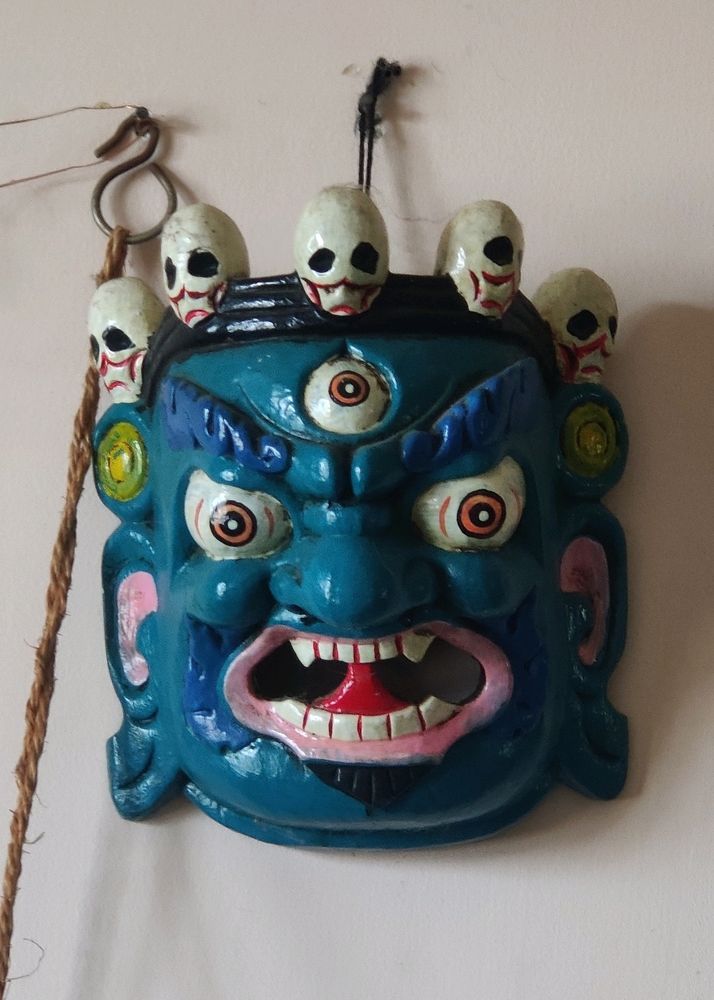 Handicraft Wooden Tibetan Buddhist Deity Mask