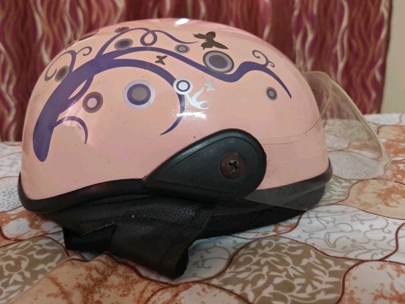 Pink Scooter Helmet with Visor