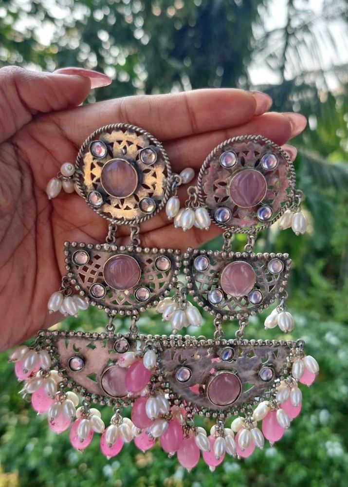 Stunning Oxidized Jhumka Earrings