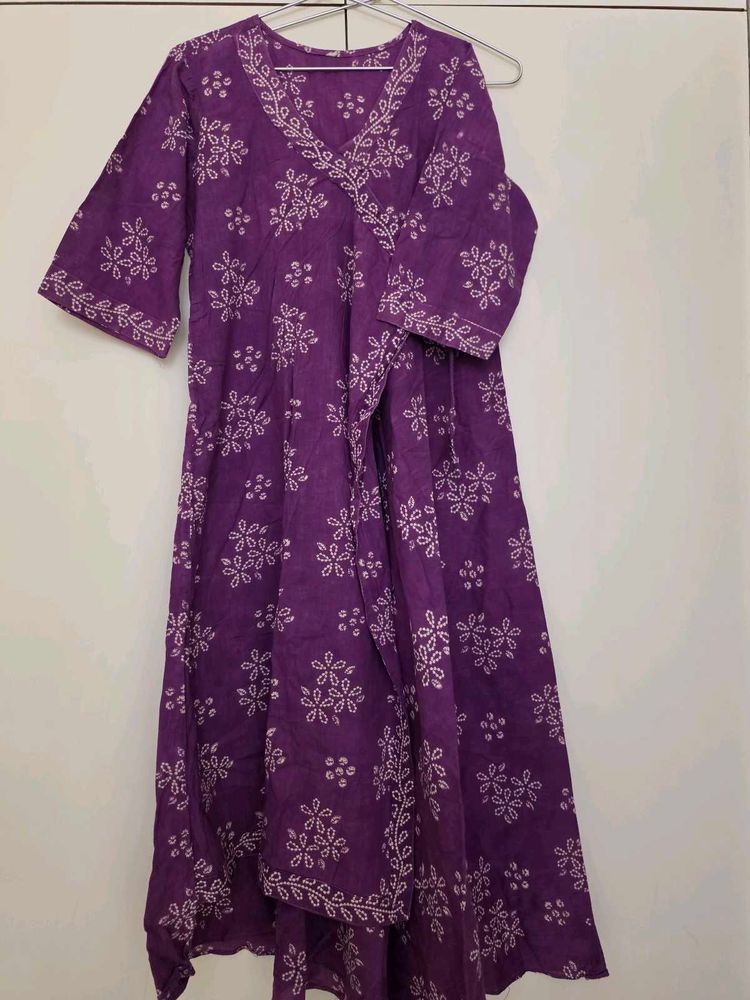 purple Ankarkali full suit with dupatta