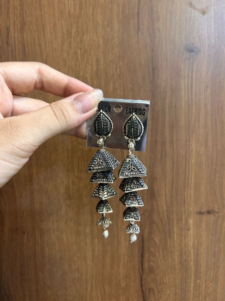 Designer Tiered Jhumka Earrings