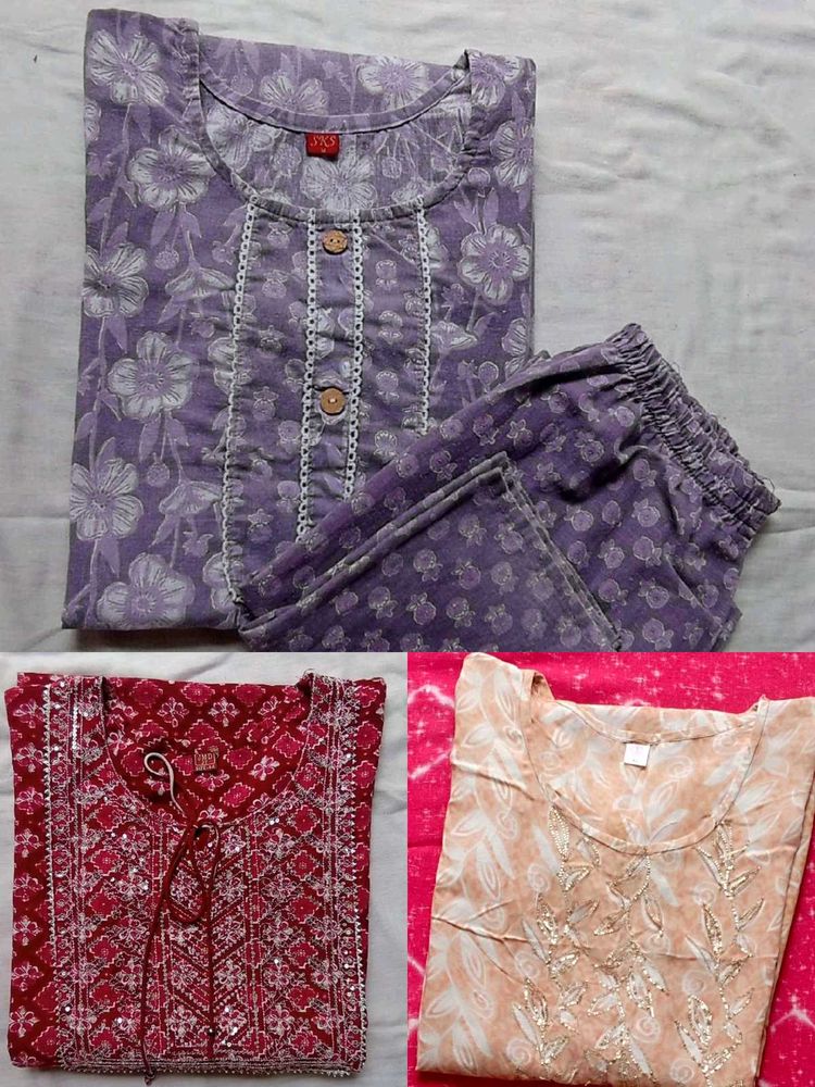 3 ( combo)Women's Ethnic Kurta Set