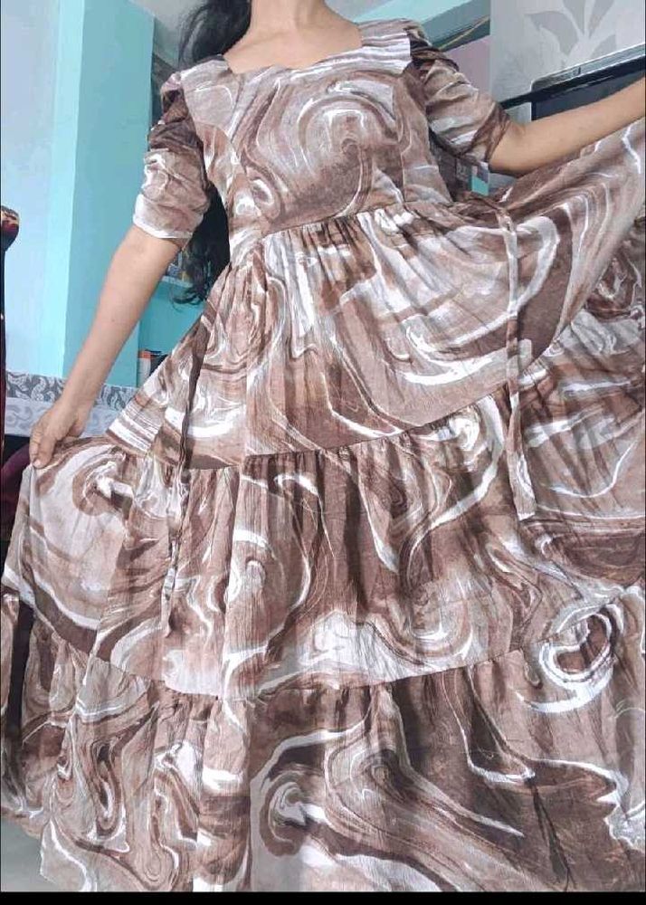 🤎🤍Botique style full flared dress