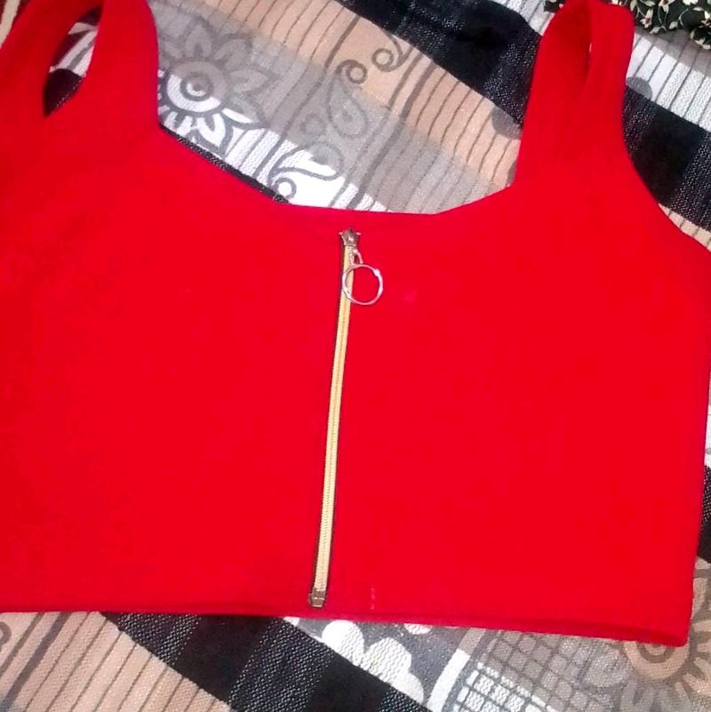 Red crop Top