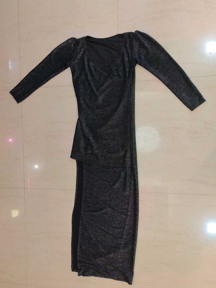 Sparkly Black Long Sleeve Dress