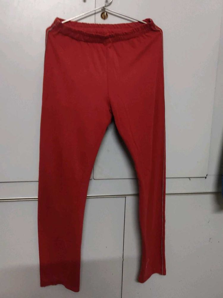 Red Casual Track Pants