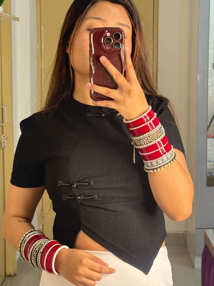 Stylish Black Crop Top