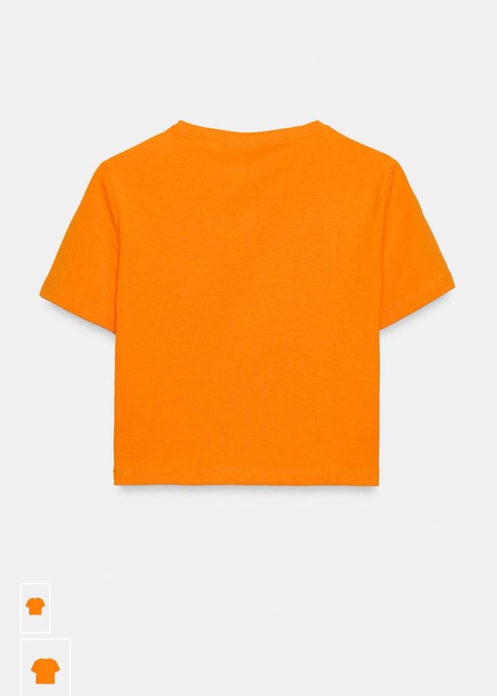 zara Bright Orange Cropped T-Shirt