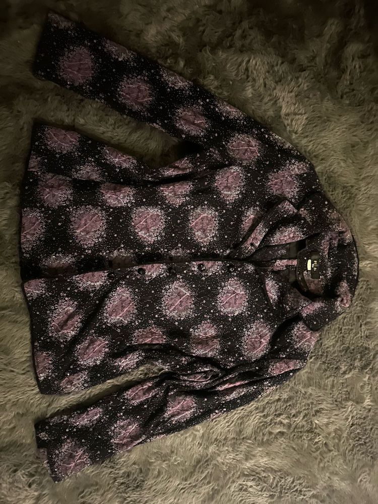y2k sheer sparkly Button-Up Top