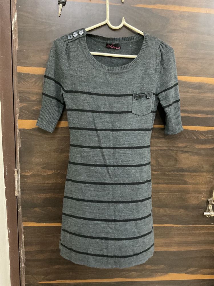 Striped Knit Mini Dress