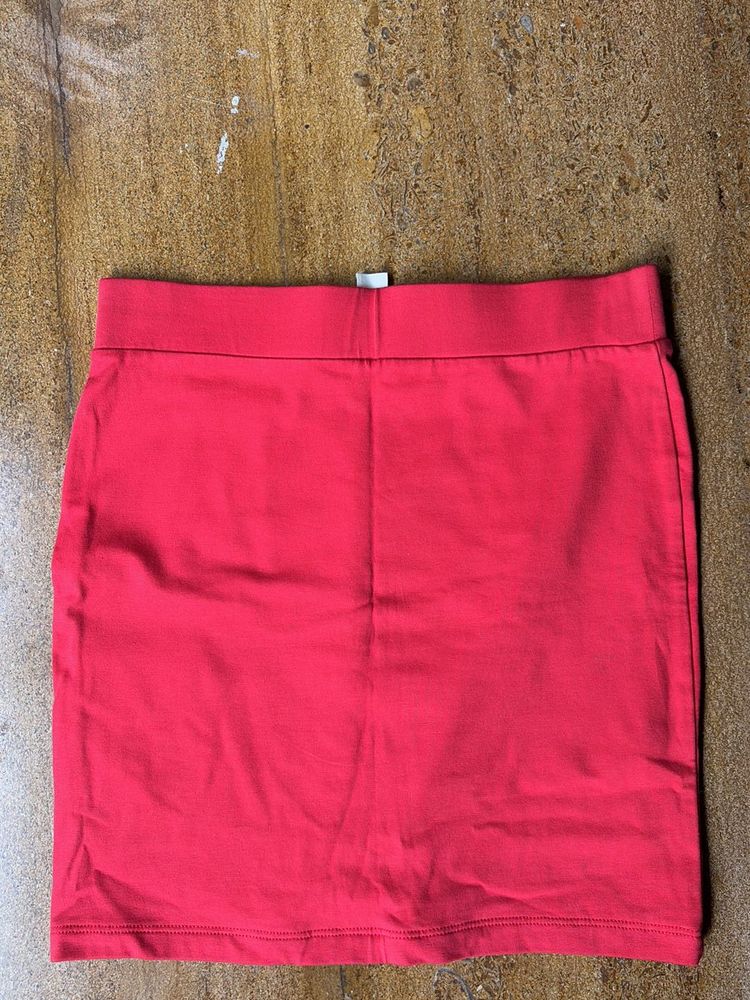 Coral Coloured Short Skirt